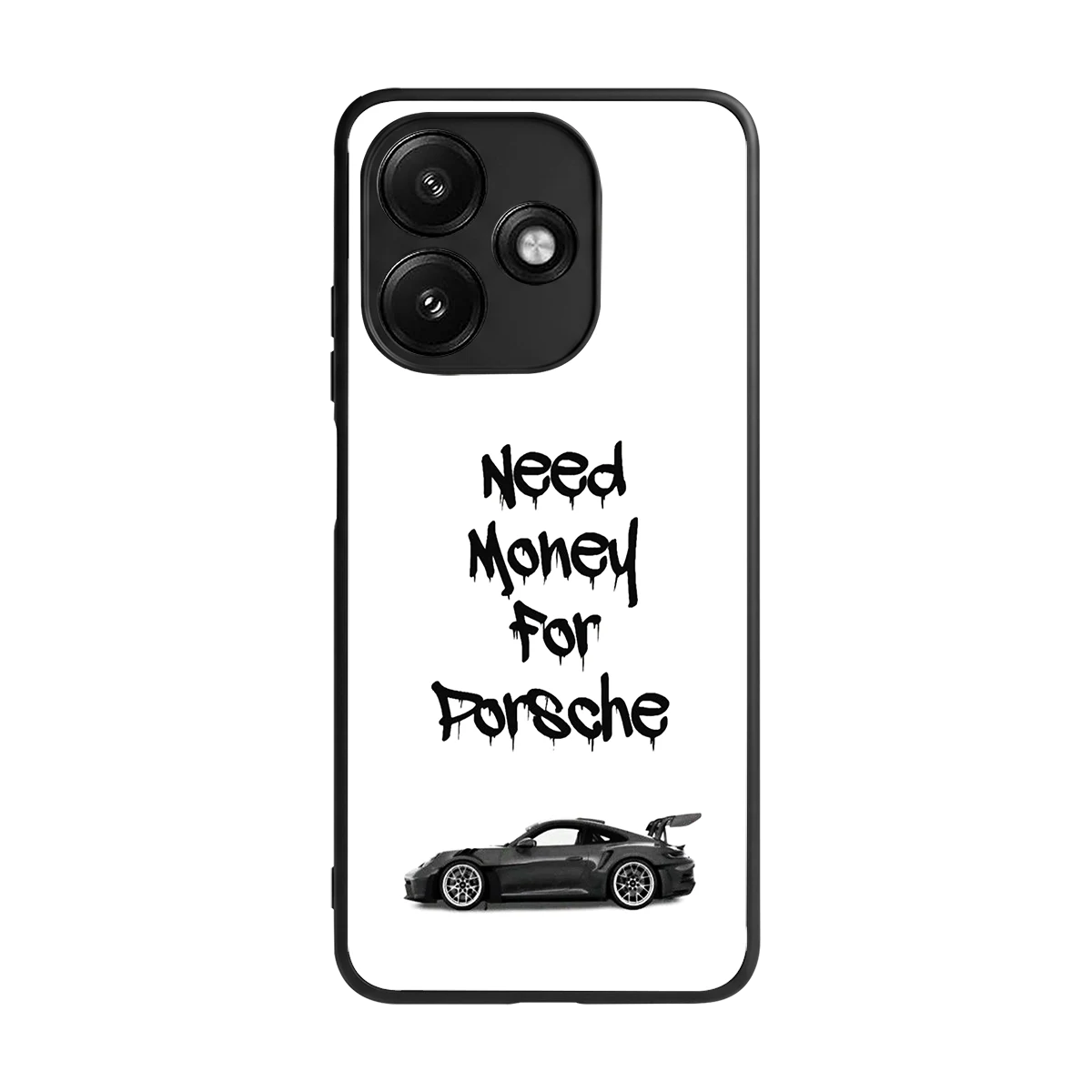 Luxury Hustle back phone cover | glass case for redmi 12 5g