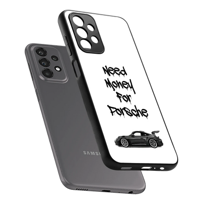 Luxury Hustle sleek samsung galaxy a23 cover with tempered glass back and TPU edges