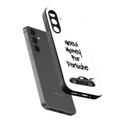 Luxury Hustle sleek samsung galaxy a55 5g cover with tempered glass back and TPU edges