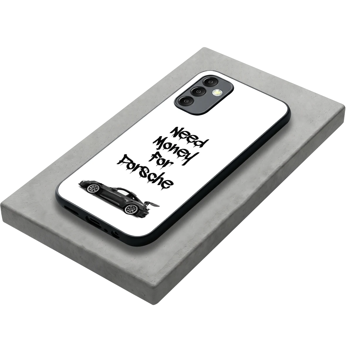 Luxury Hustle stylish phone case for samsung galaxy m14 5g | glossy glass and slim fit
