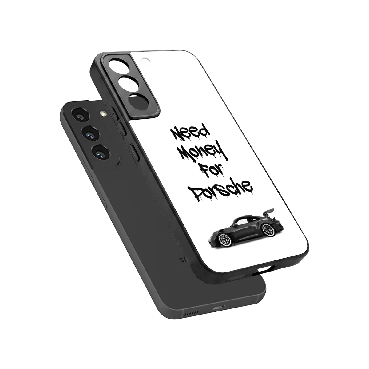 Luxury Hustle sleek samsung galaxy s22 cover with tempered glass back and TPU edges