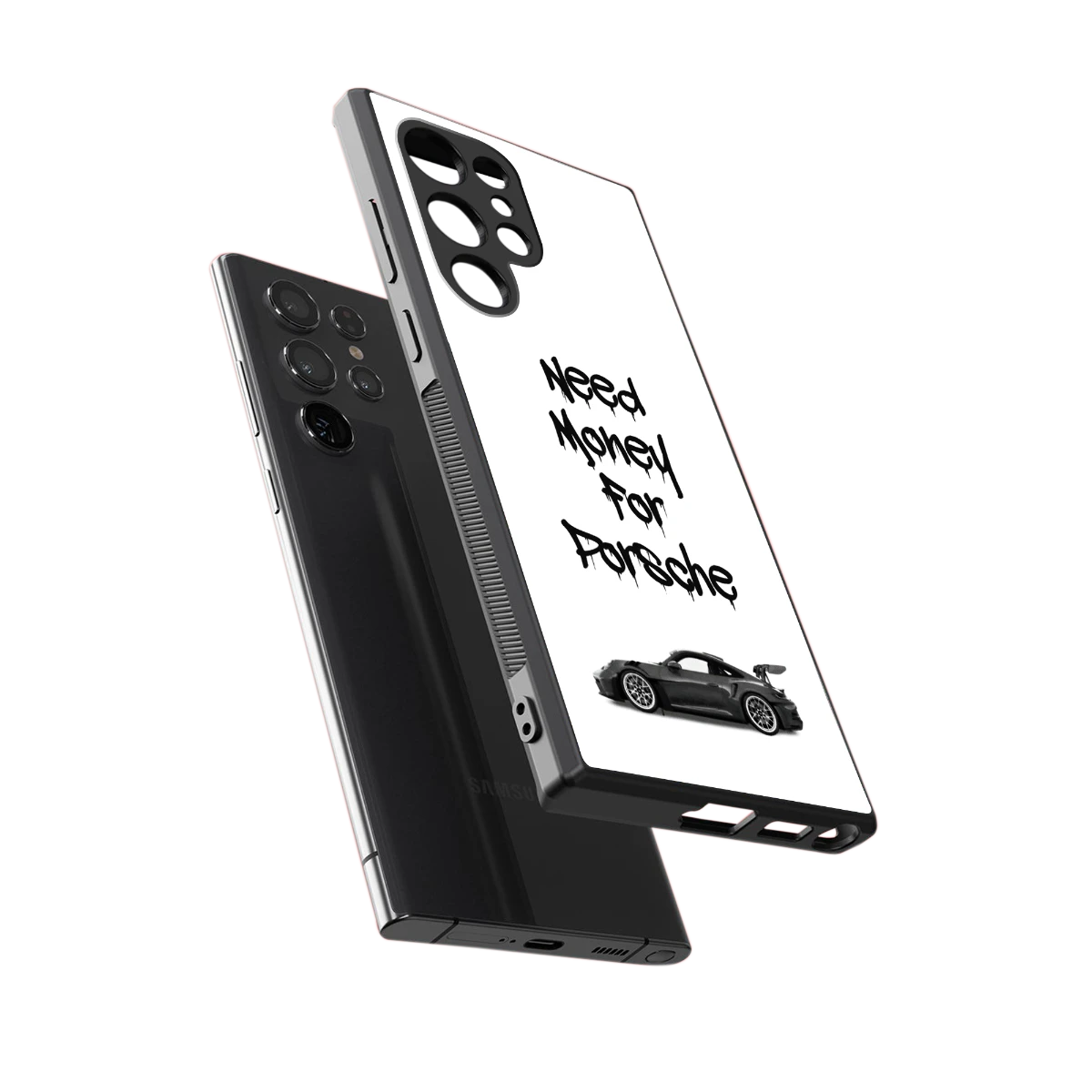 Luxury Hustle sleek samsung galaxy s23 ultra cover with tempered glass back and TPU edges