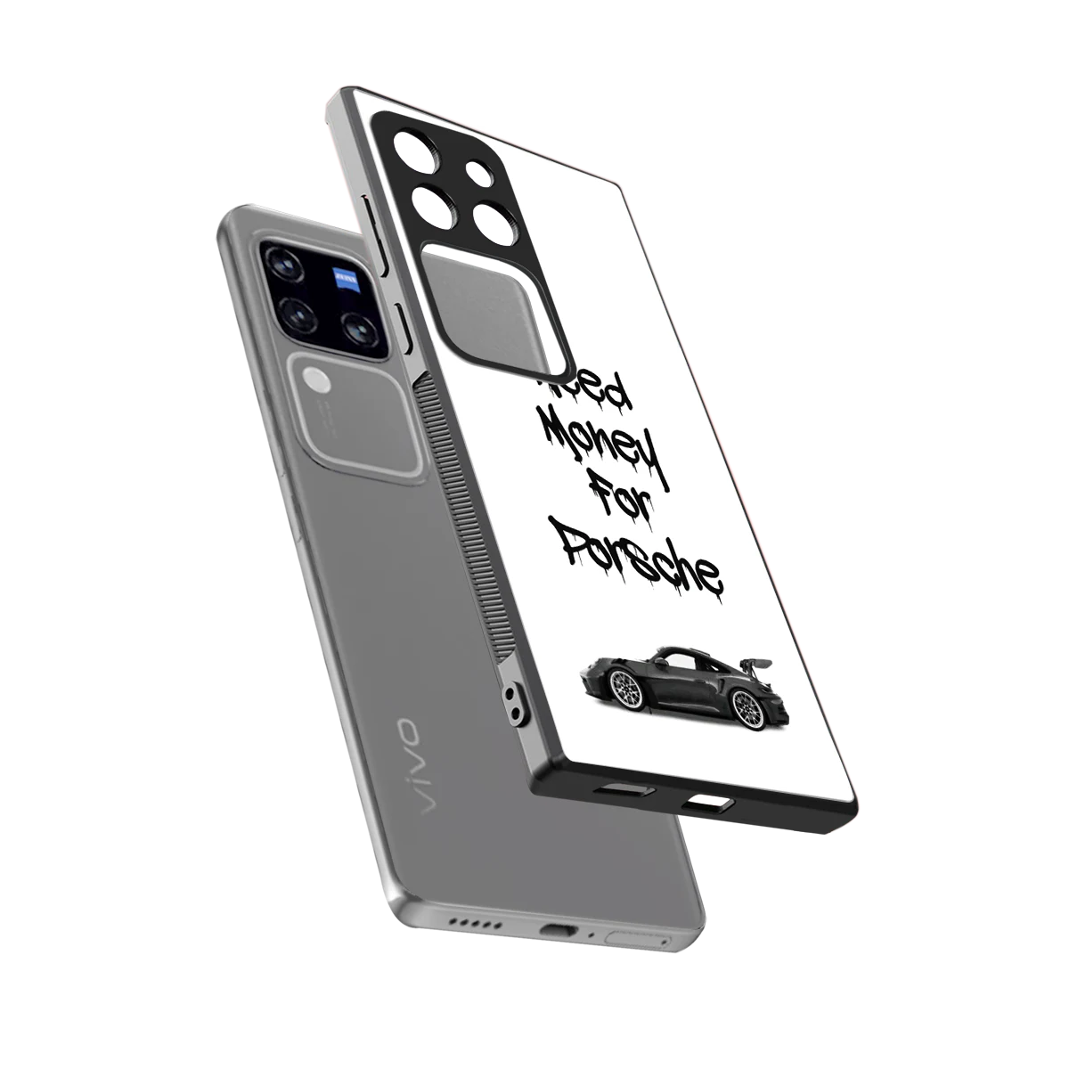 Luxury Hustle sleekvivo v30 pro cover with tempered glass back and TPU edges