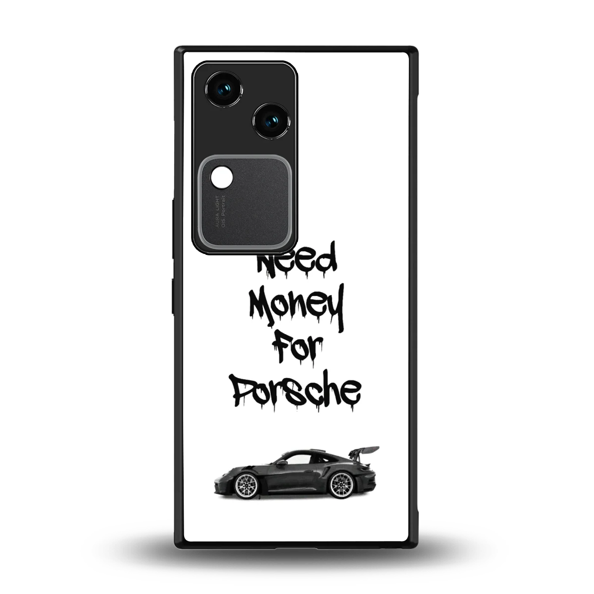 Luxury Hustle back phone cover | glass case for vivo v30