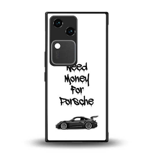 Luxury Hustle back phone cover | glass case for vivo v30
