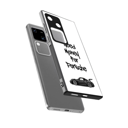Luxury Hustle sleek vivo v30 cover with tempered glass back and TPU edges