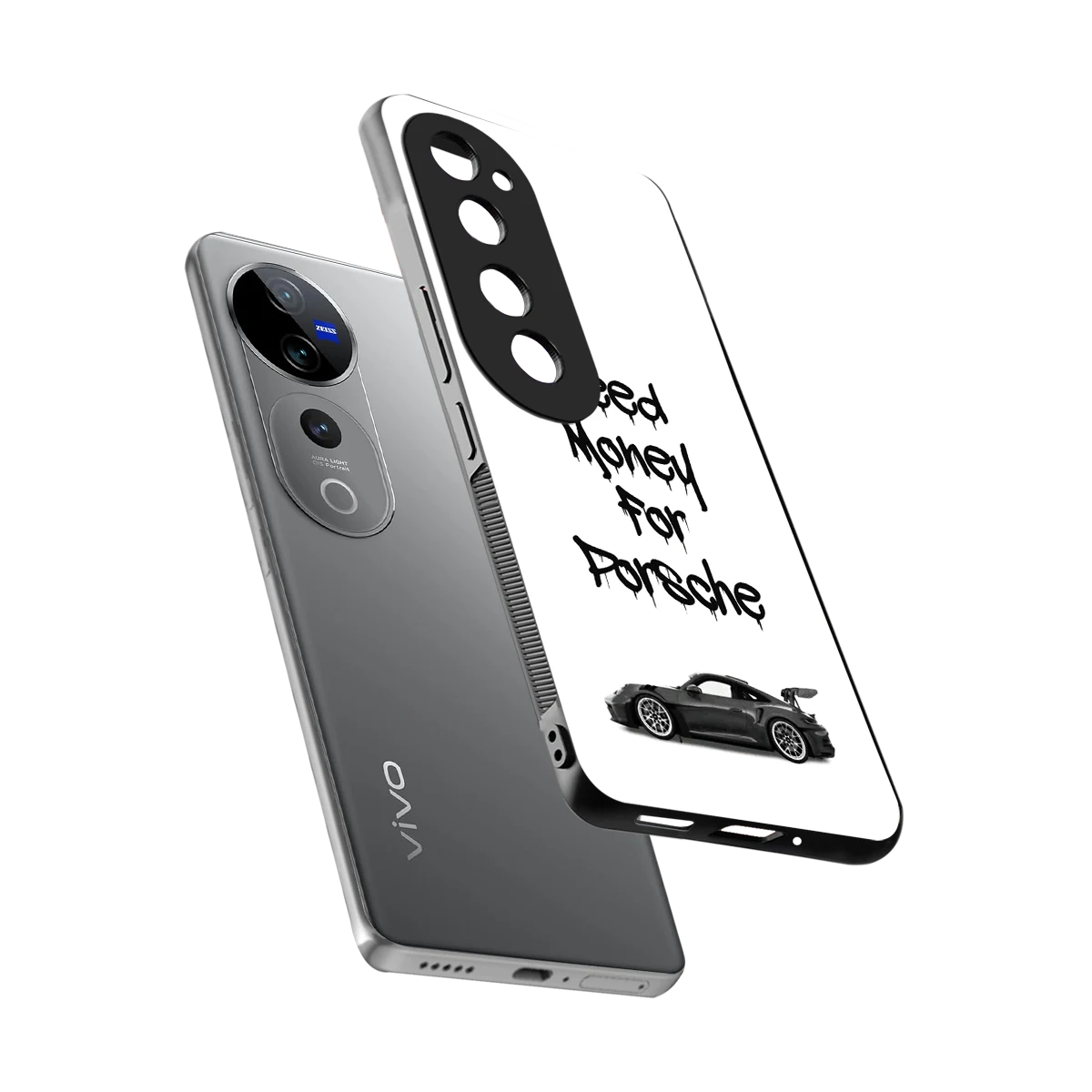 Luxury Hustle sleek vivo v40 pro cover with tempered glass back and TPU edges