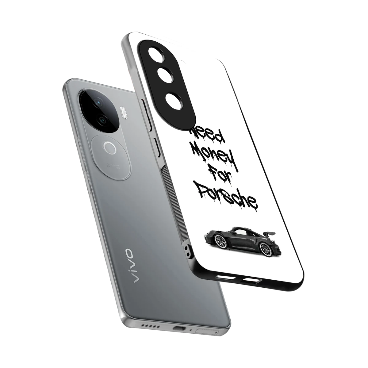Luxury Hustle sleek vivo v40e cover with tempered glass back and TPU edges