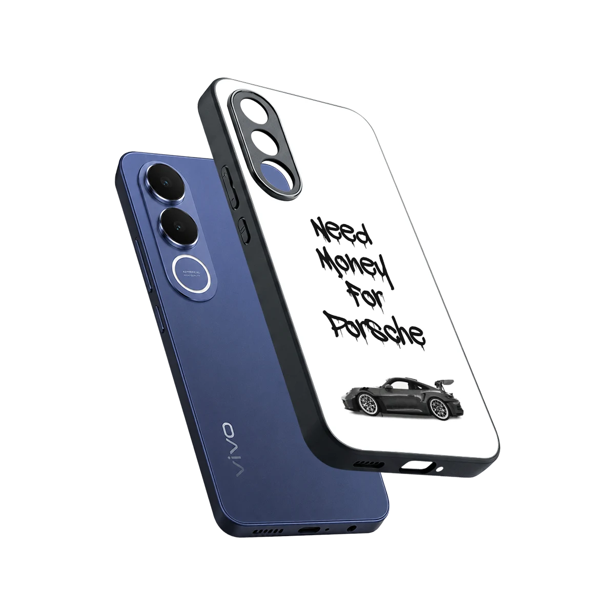 Luxury Hustle sleek vivo v70 fe cover with tempered glass back and TPU edges