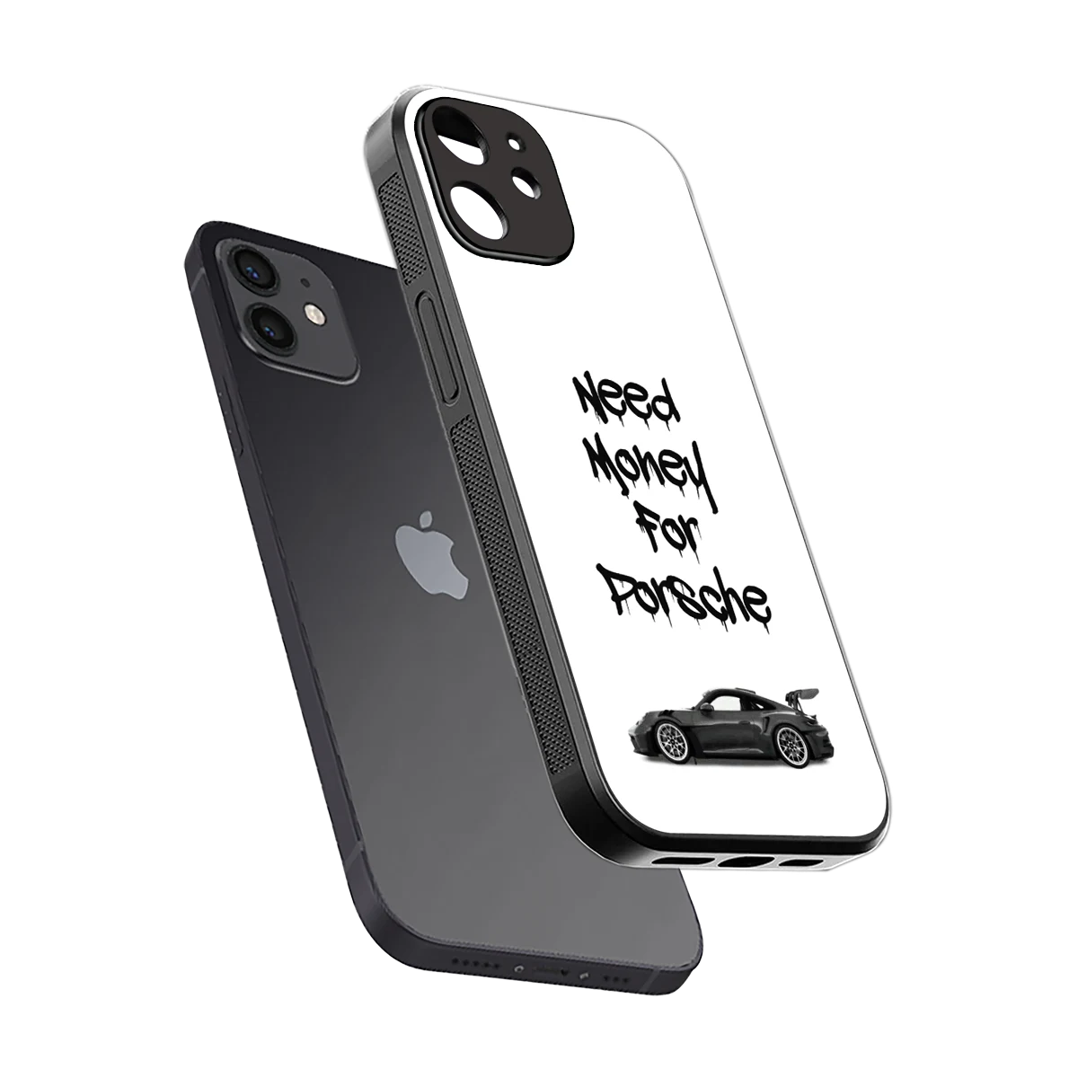 Luxury Hustle sleek iphone 12 cover with tempered glass back and TPU edges