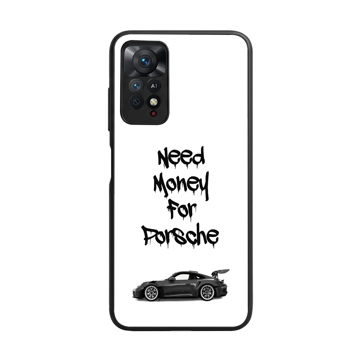 Luxury Hustle back phone cover | glass case for redmi note 11 pro