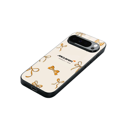 MCL X Bows stylish phone case for google pixel 10 pro xl | glossy glass and slim fit