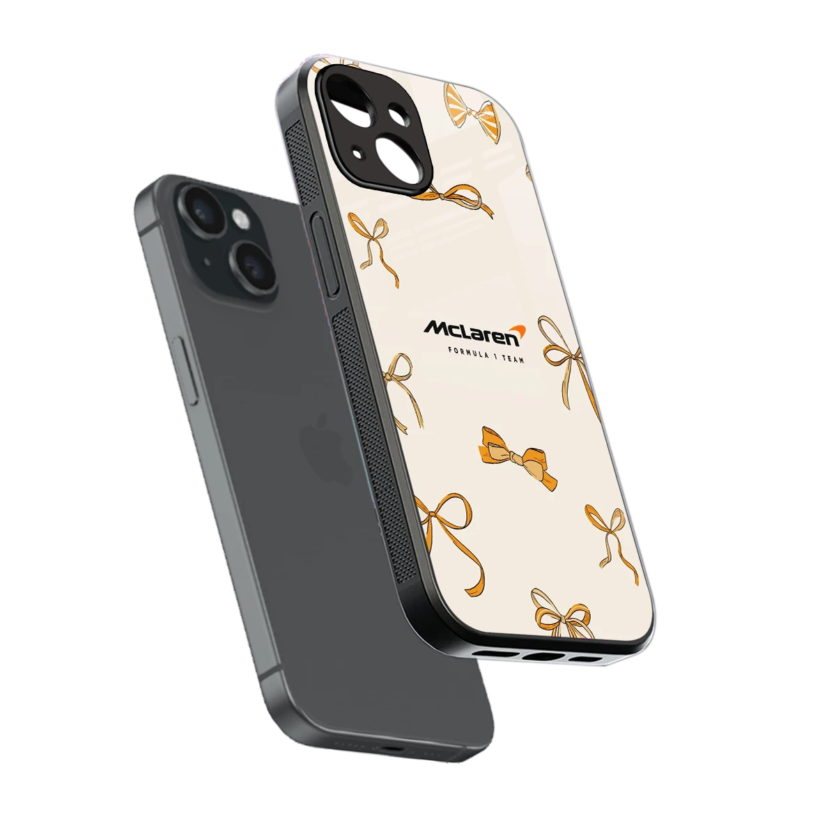 MCL X Bows sleek iphone 13 cover with tempered glass back and TPU edges