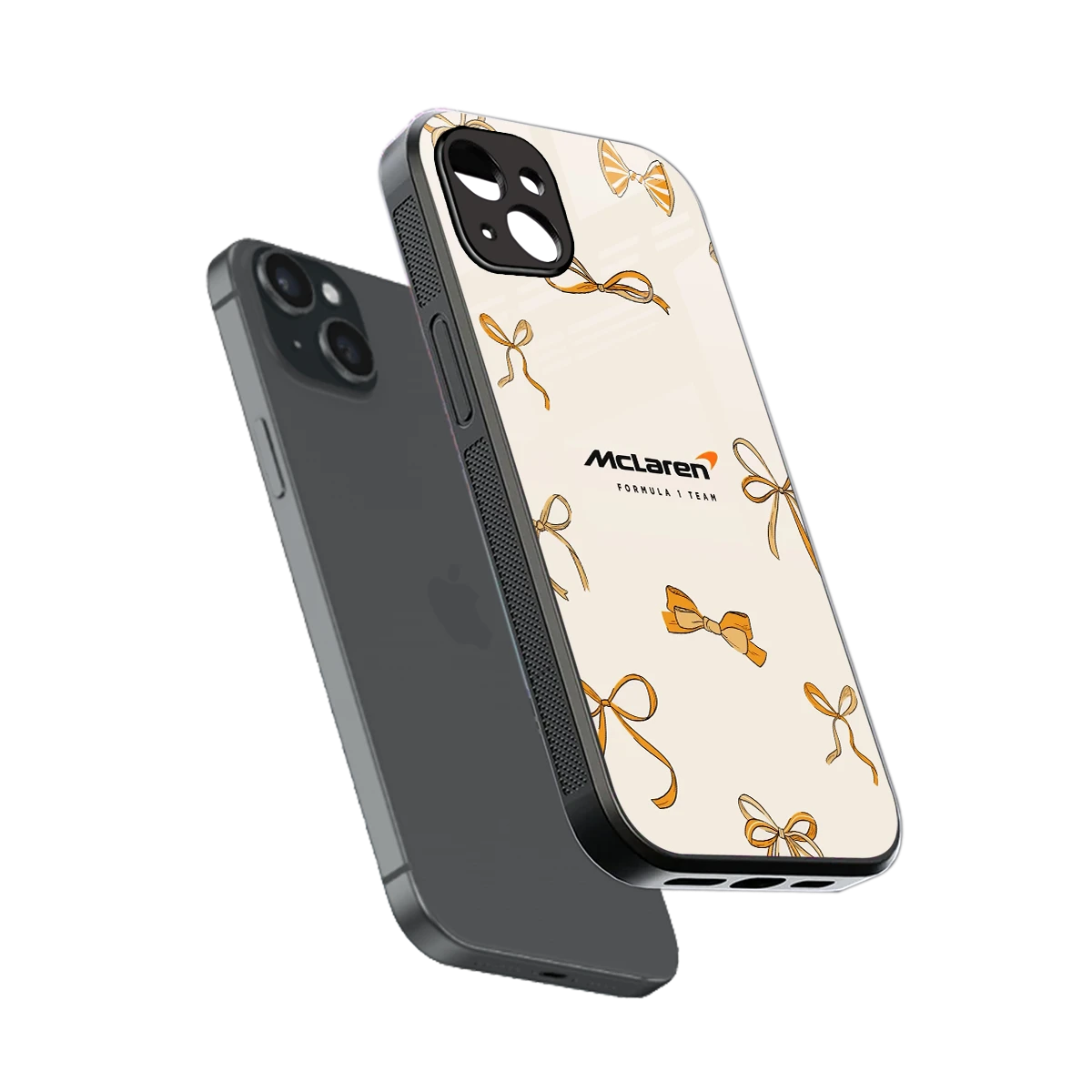 MCL X Bows sleek iphone 14 plus cover with tempered glass back and TPU edges