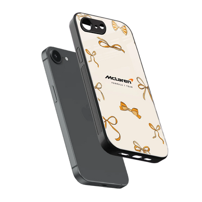 MCL X Bows sleek iphone 17e cover with tempered glass back and TPU edges