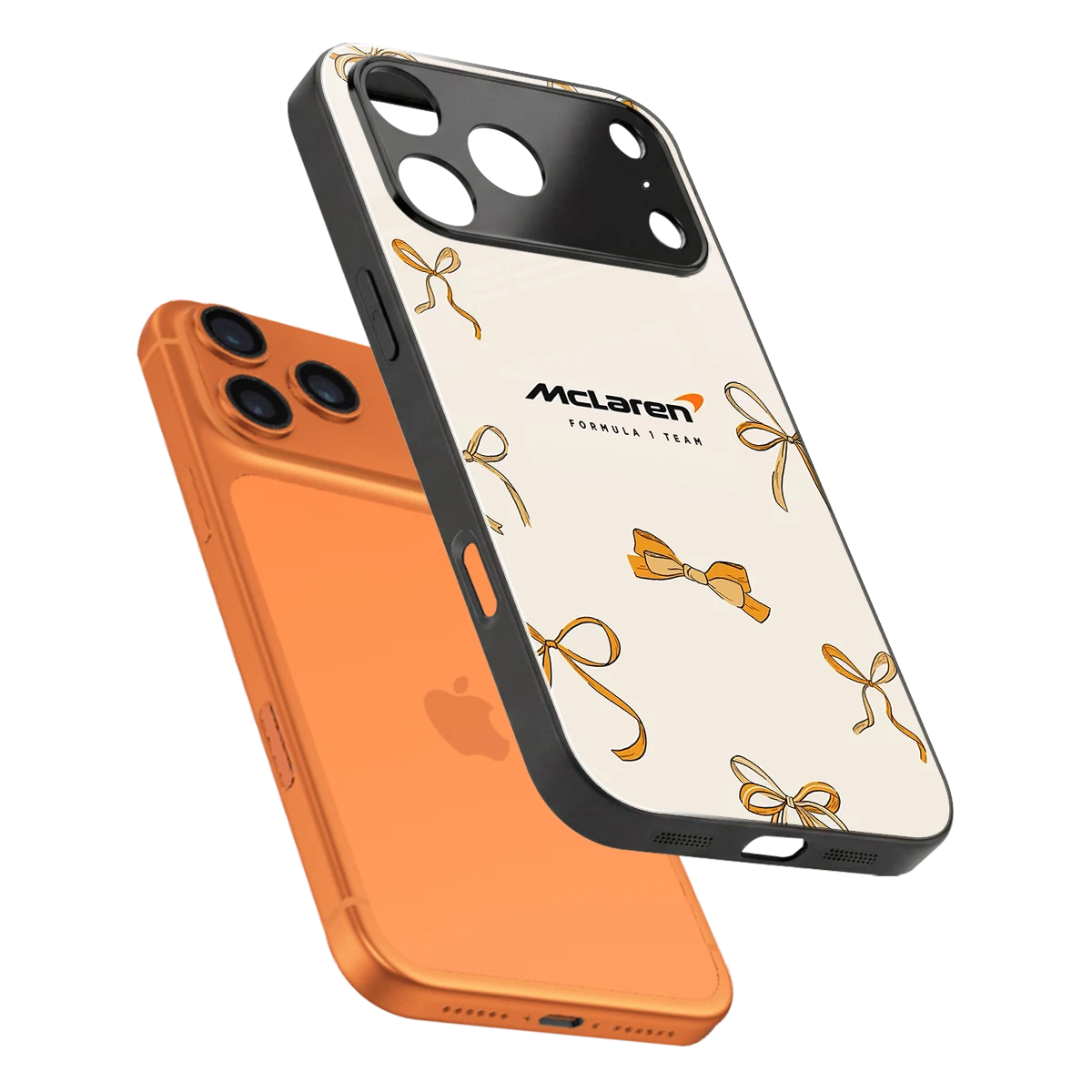 MCL X Bows sleek iphone 17 pro cover with tempered glass back and TPU edges