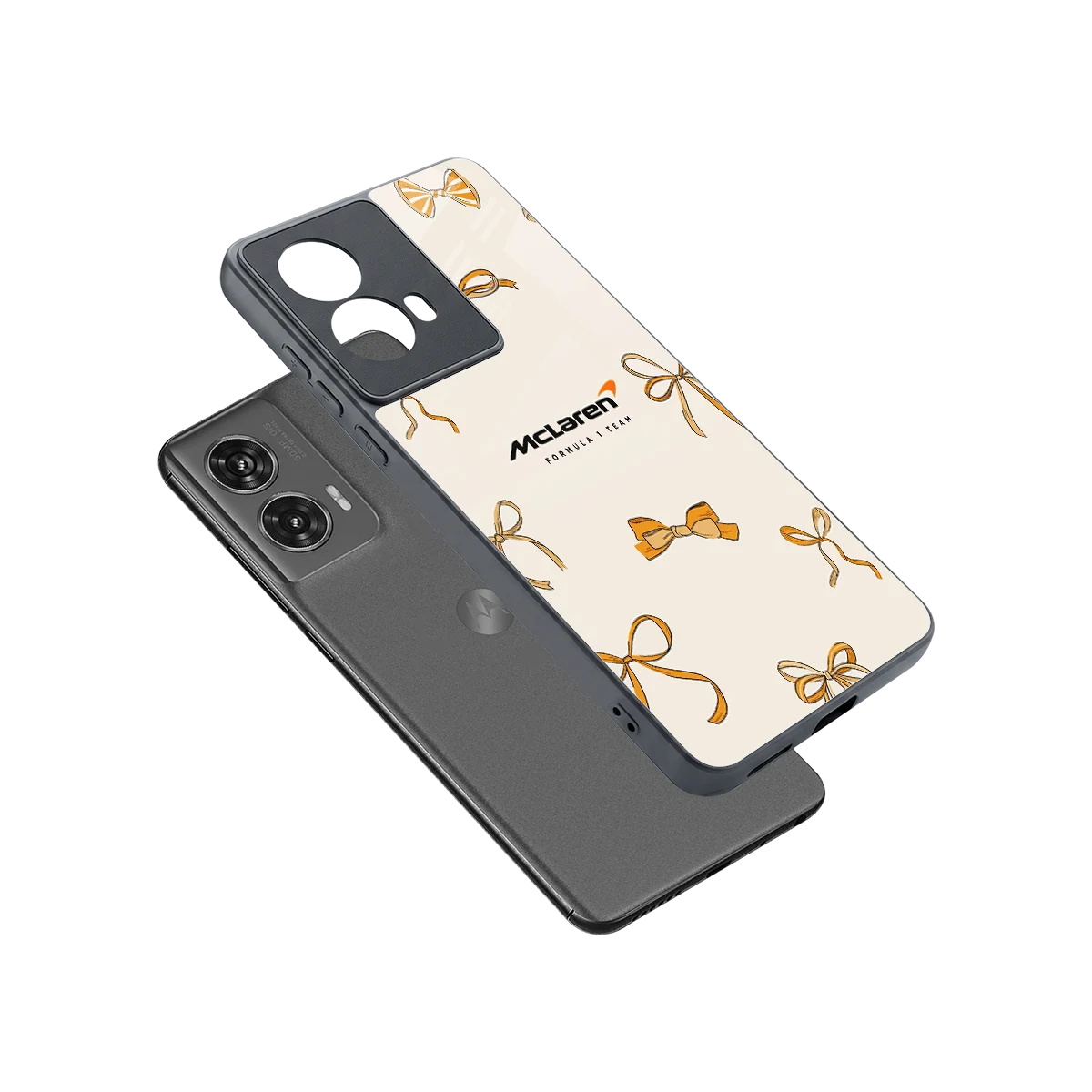 MCL X Bows sleek motorola edge 50 fusion cover with tempered glass back and TPU edges