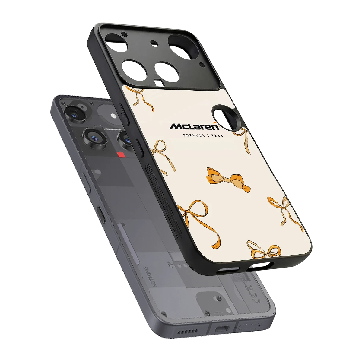 MCL X Bows sleek nothing phone 3 cover with tempered glass back and TPU edges
