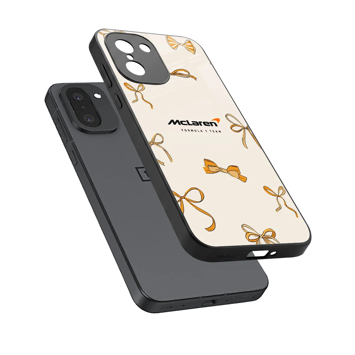 MCL X Bows sleek oneplus 15r cover with tempered glass back and TPU edges