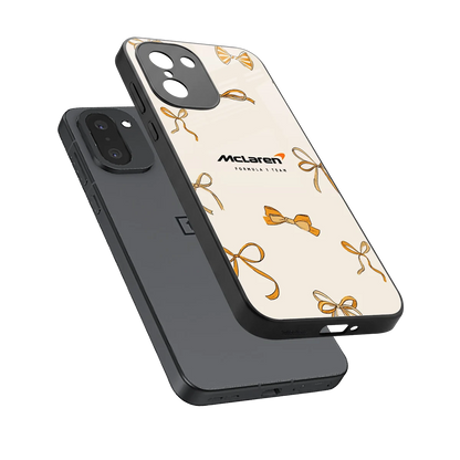 MCL X Bows sleek oneplus 15r cover with tempered glass back and TPU edges