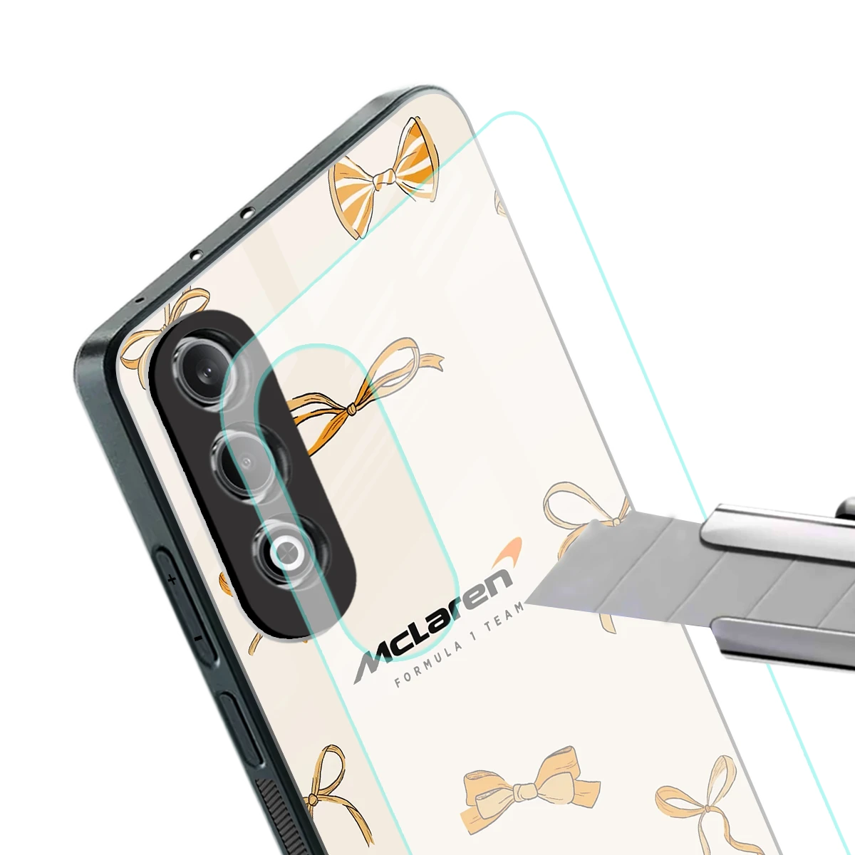 MCL X Bows stylish phone case for oneplus nord ce 4 | glossy glass and slim fit