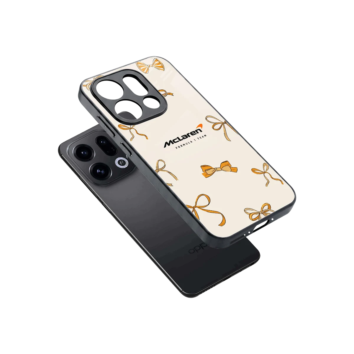MCL X Bows sleek oppo find x9 cover with tempered glass back and TPU edges