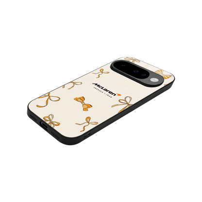 MCL X Bows stylish phone case for google pixel 10 | glossy glass and slim fit