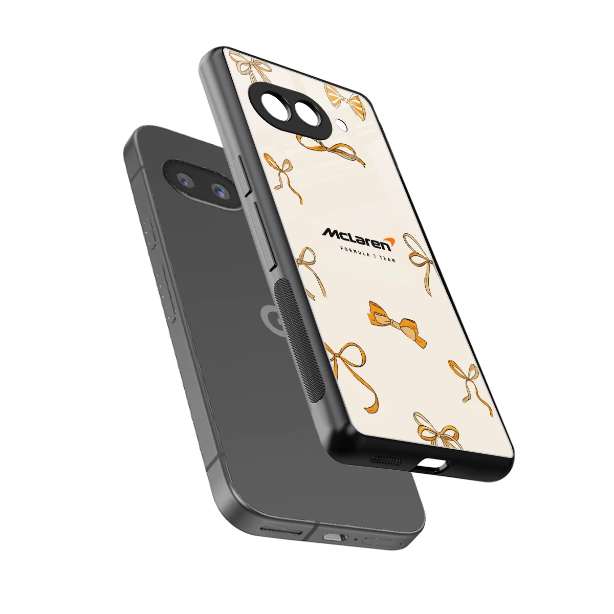 MCL X Bows sleek google pixel 10a cover with tempered glass back and TPU edges