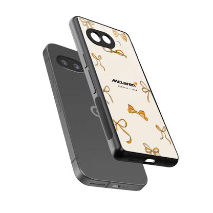 MCL X Bows sleek google pixel 10a cover with tempered glass back and TPU edges