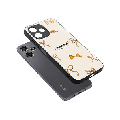 MCL X Bows sleek redmi 12 5g cover with tempered glass back and TPU edges