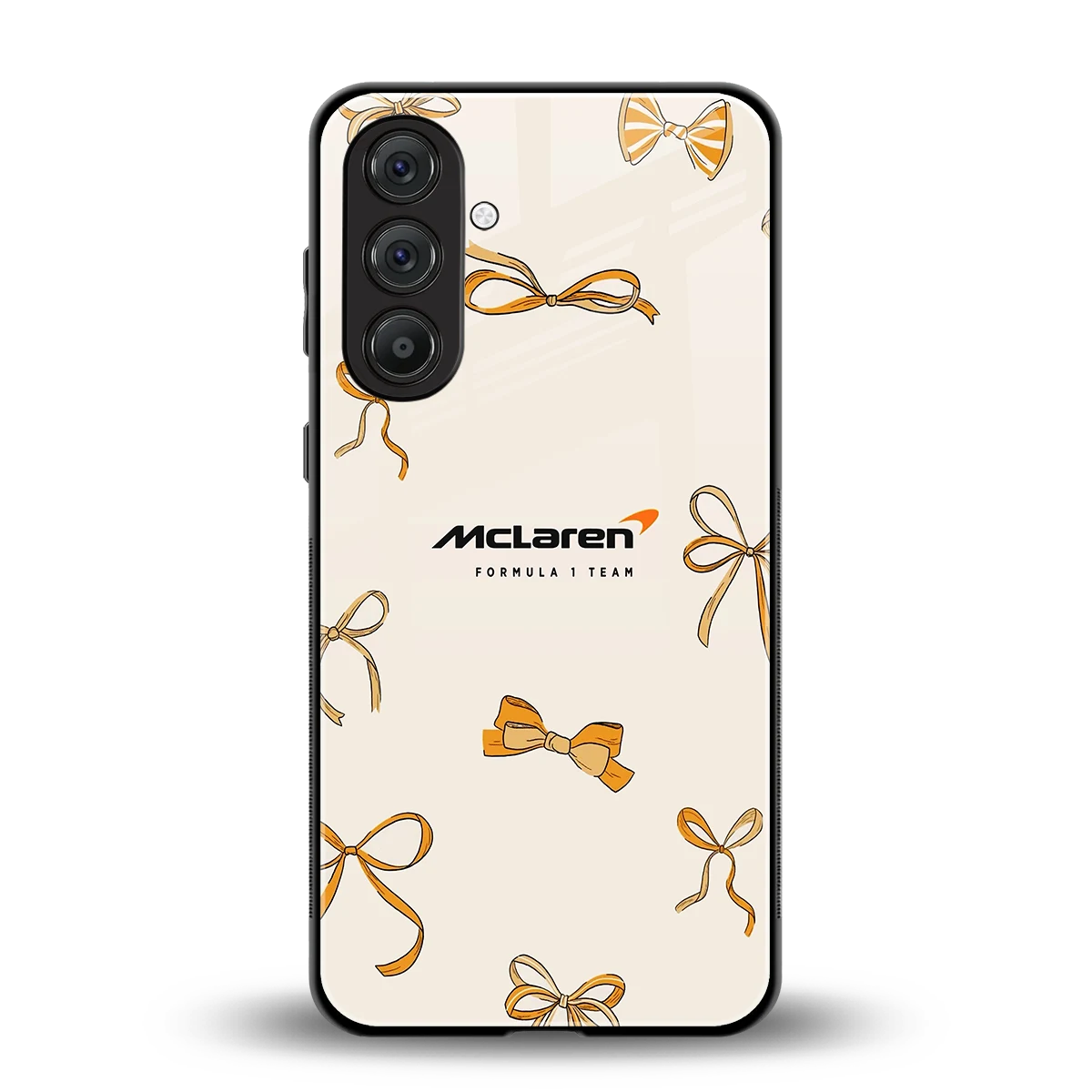 MCL X Bows back phone cover | glass case for samsung galaxy m36 5g
