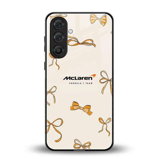 MCL X Bows back phone cover | glass case for samsung galaxy m36 5g