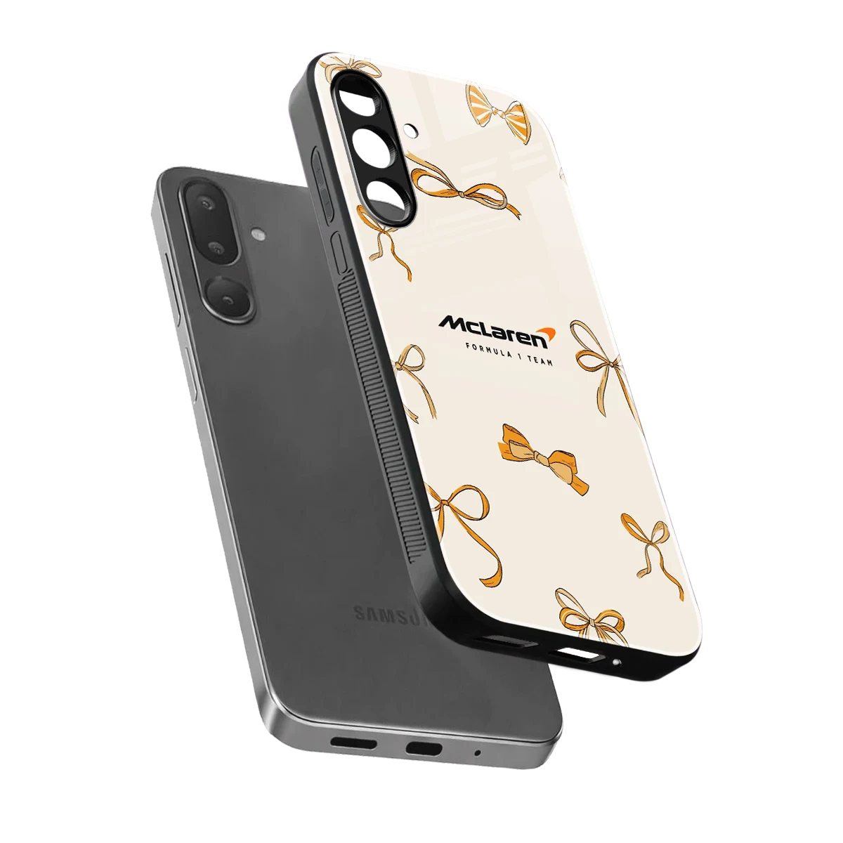 MCL X Bows sleek samsung galaxy m36 5g cover with tempered glass back and TPU edges