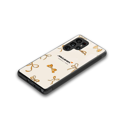 MCL X Bows stylish phone case for samsung galaxy s25 ultra | glossy glass and slim fit