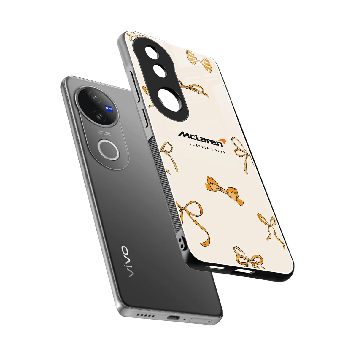 MCL X Bows sleek vivo v50 cover with tempered glass back and TPU edges