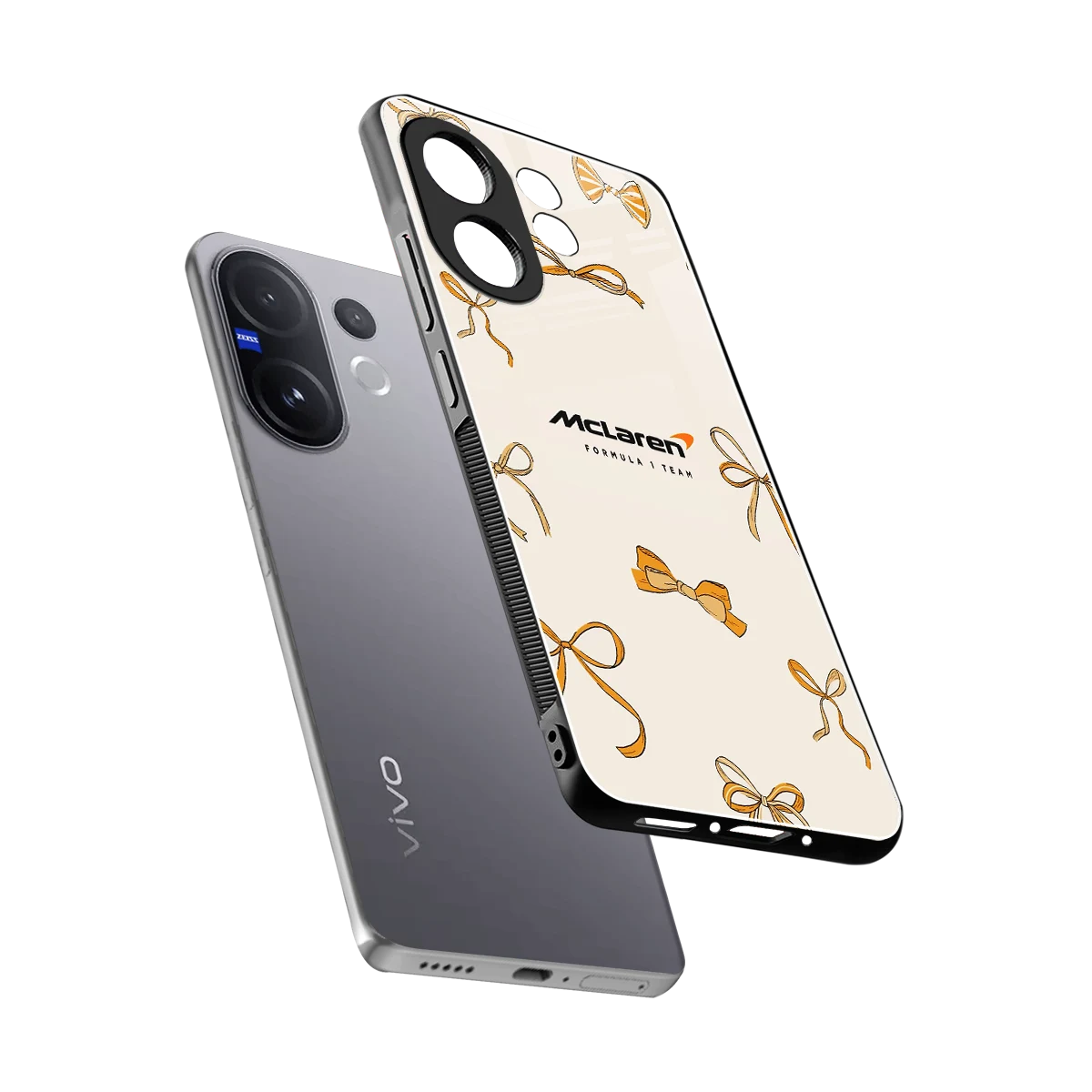 MCL X Bows sleek vivo v60 cover with tempered glass back and TPU edges