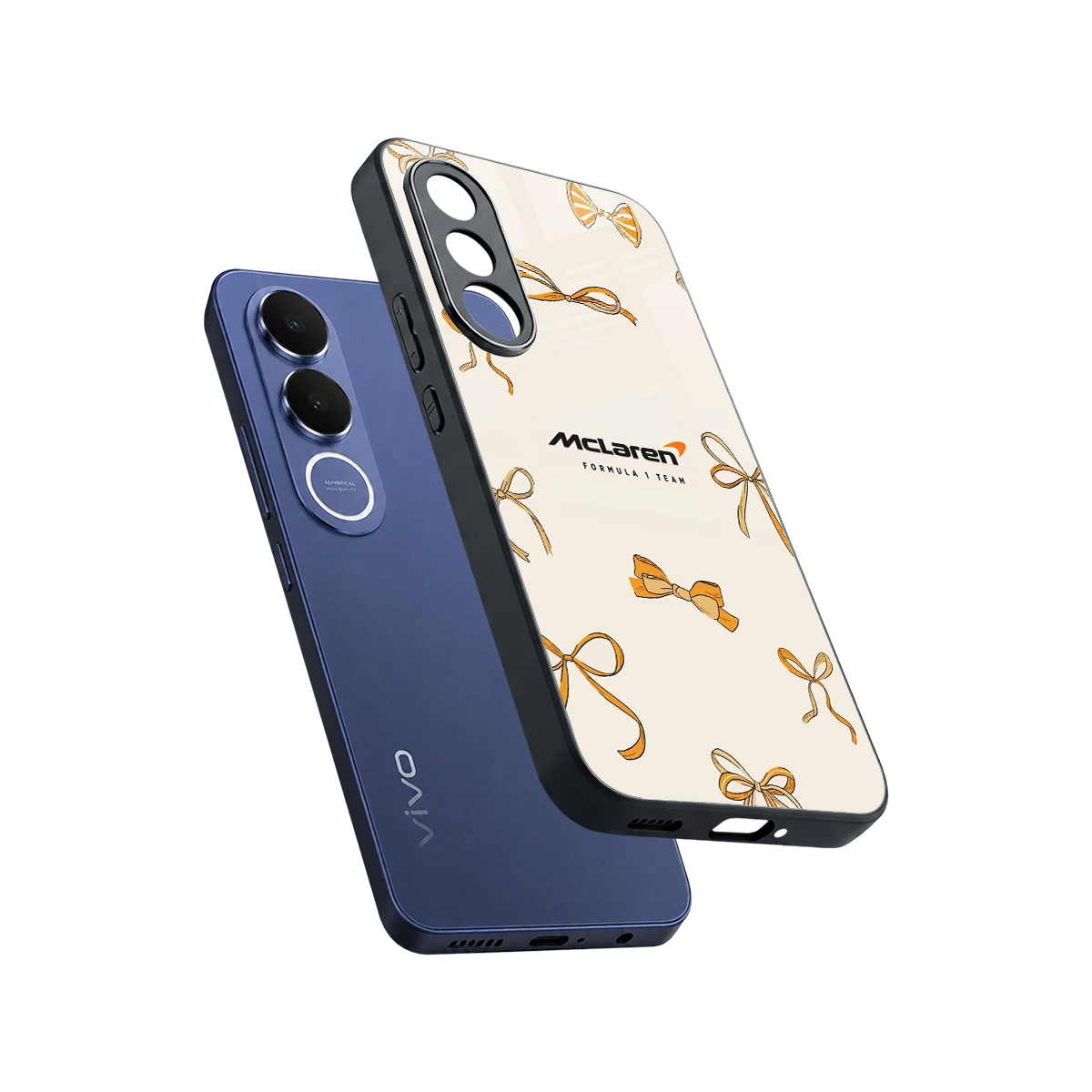 MCL X Bows sleek vivo v70 fe cover with tempered glass back and TPU edges