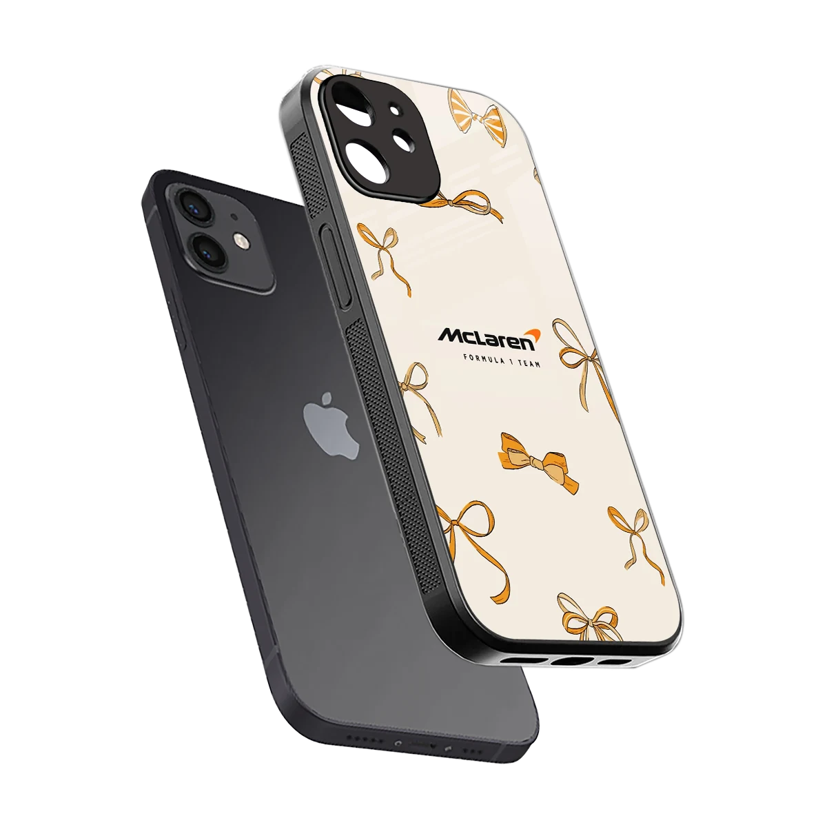 MCL X Bows sleek iphone 12 cover with tempered glass back and TPU edges