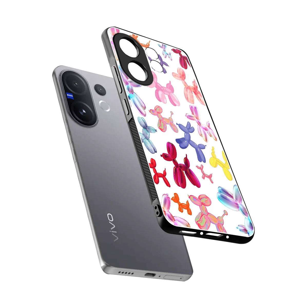 Magic Float sleek vivo v60 cover with tempered glass back and TPU edges