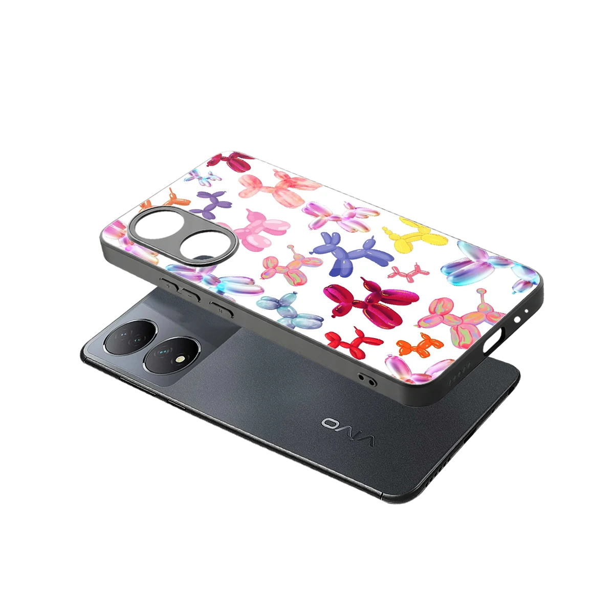 Magic Float sleek Vivo-y100 cover with tempered glass back and TPU edges