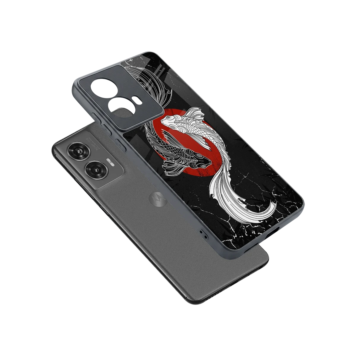 Majestic Marine sleek motorola edge 50 fusion cover with tempered glass back and TPU edges