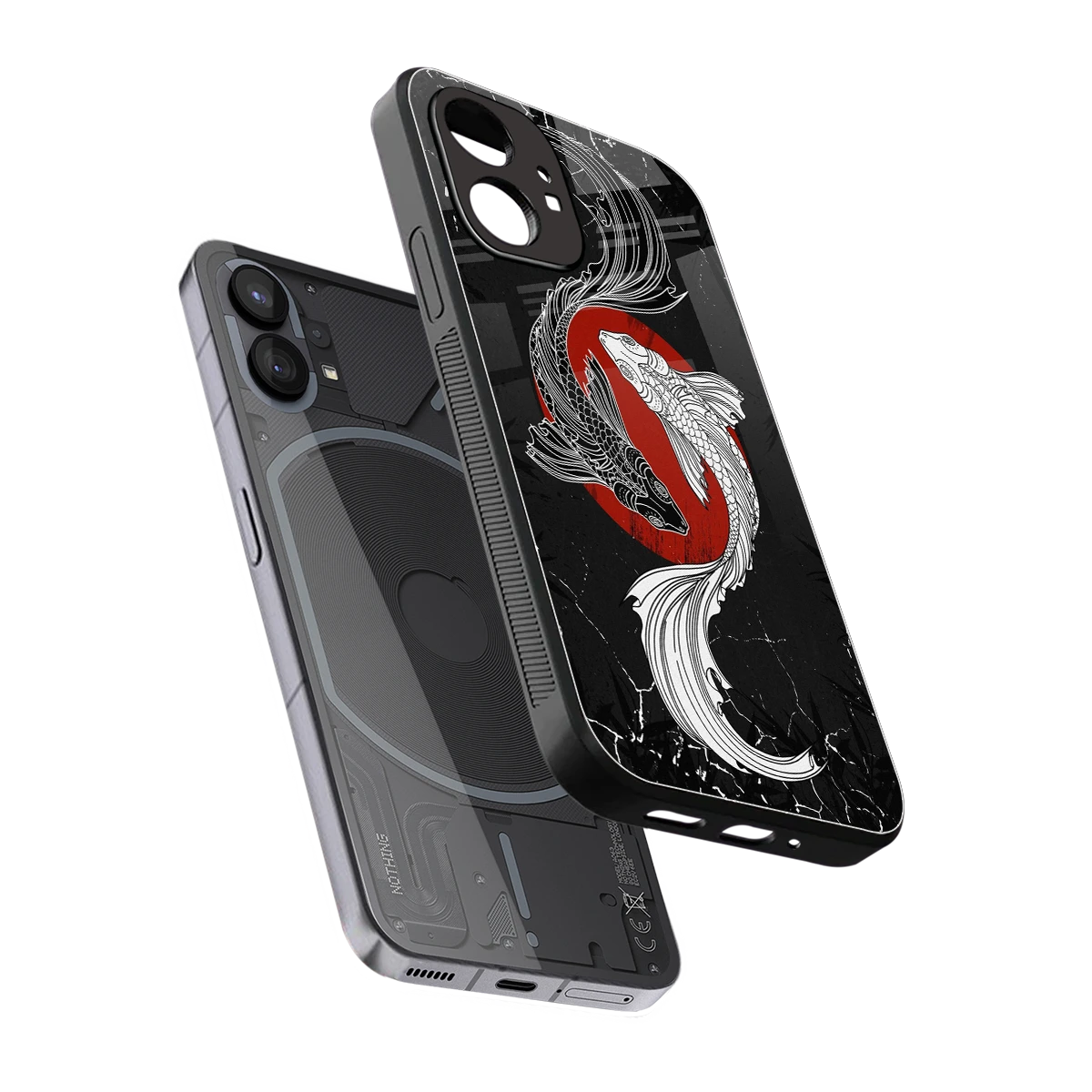 Majestic Marine sleek nothing phone 1 cover with tempered glass back and TPU edges