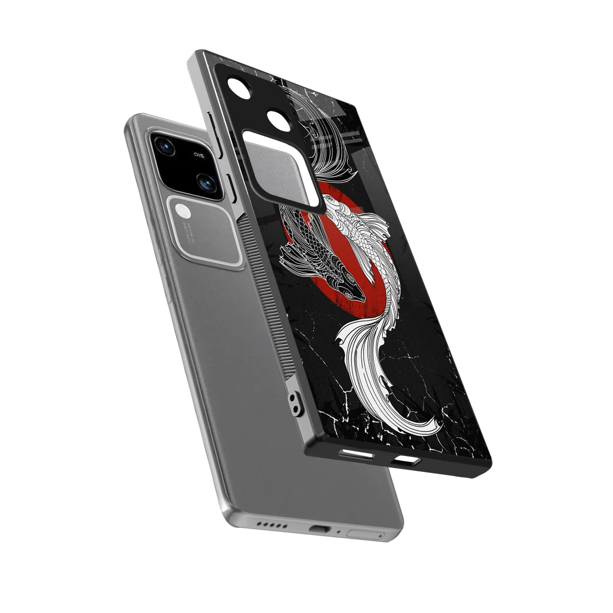 Majestic Marine sleek vivo v30 cover with tempered glass back and TPU edges