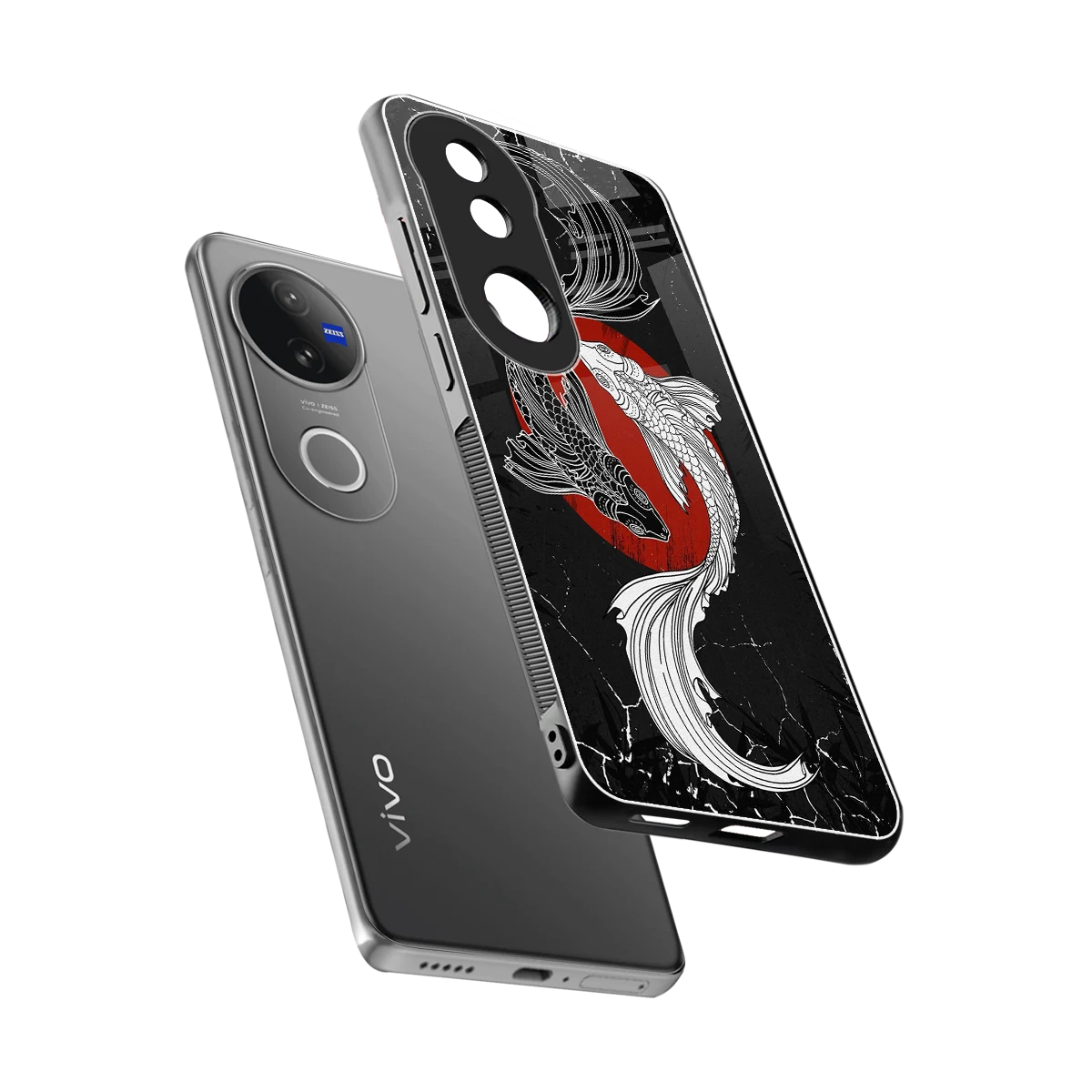Majestic Marine sleek vivo v50 cover with tempered glass back and TPU edges