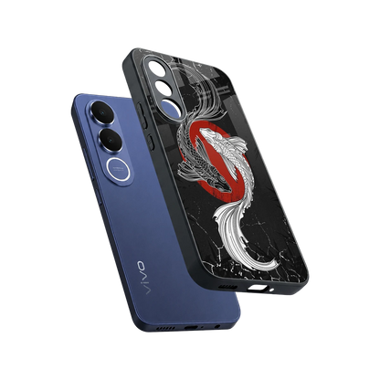 Majestic Marine sleek vivo v70 fe cover with tempered glass back and TPU edges