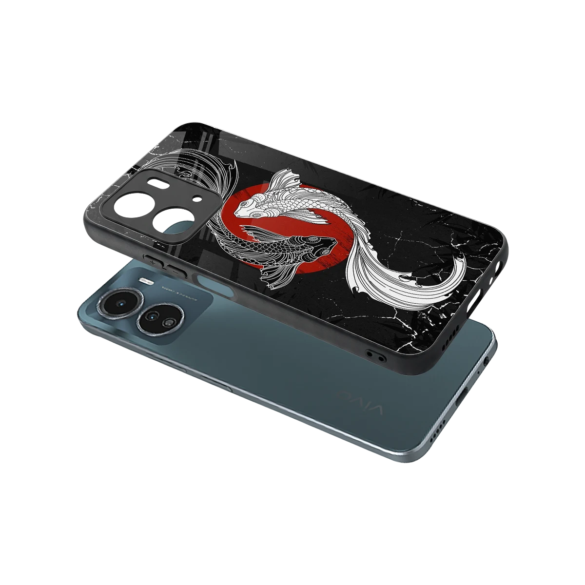 Majestic Marine sleek vivo y16 cover with tempered glass back and TPU edges