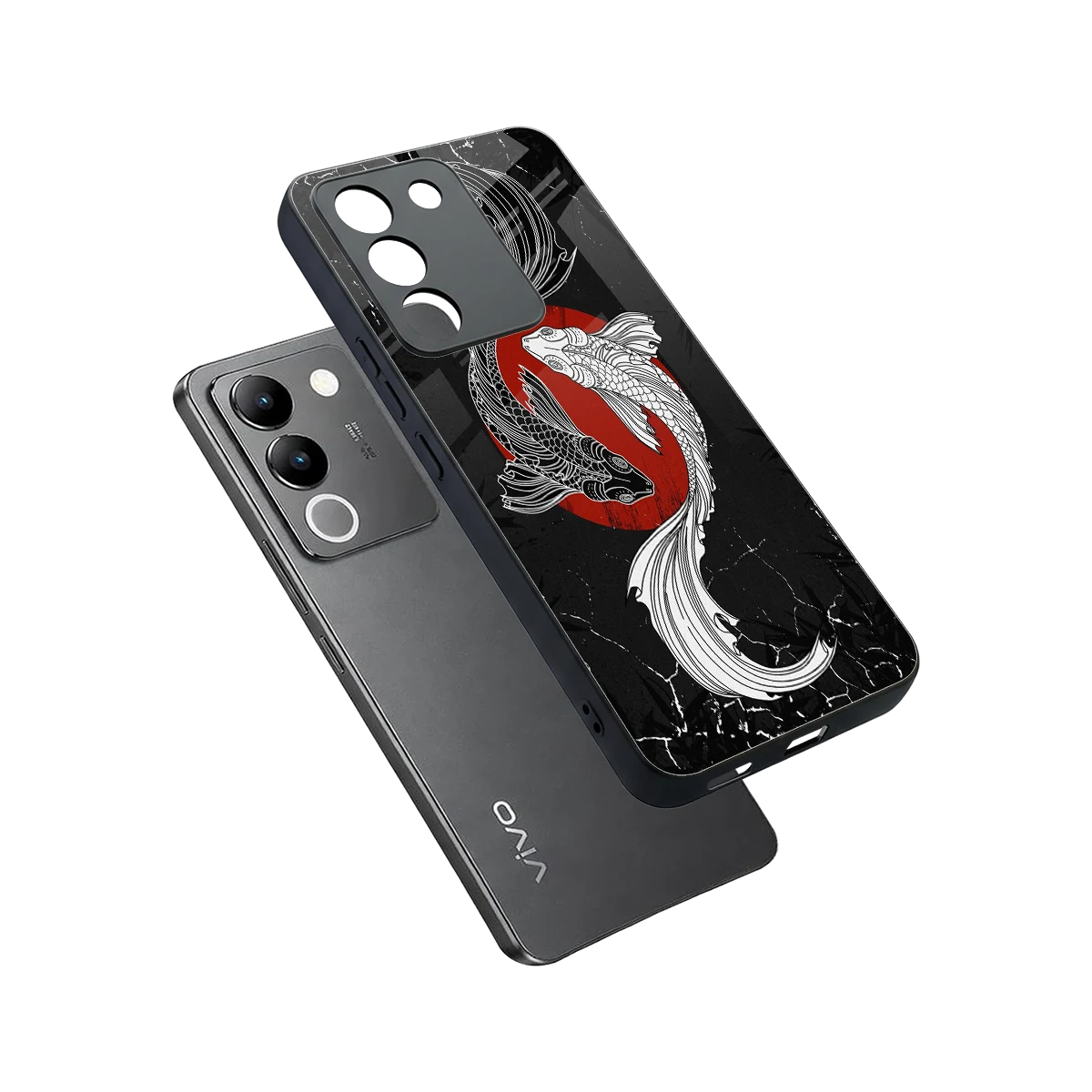 Majestic Marine sleek vivo y200 5g cover with tempered glass back and TPU edges