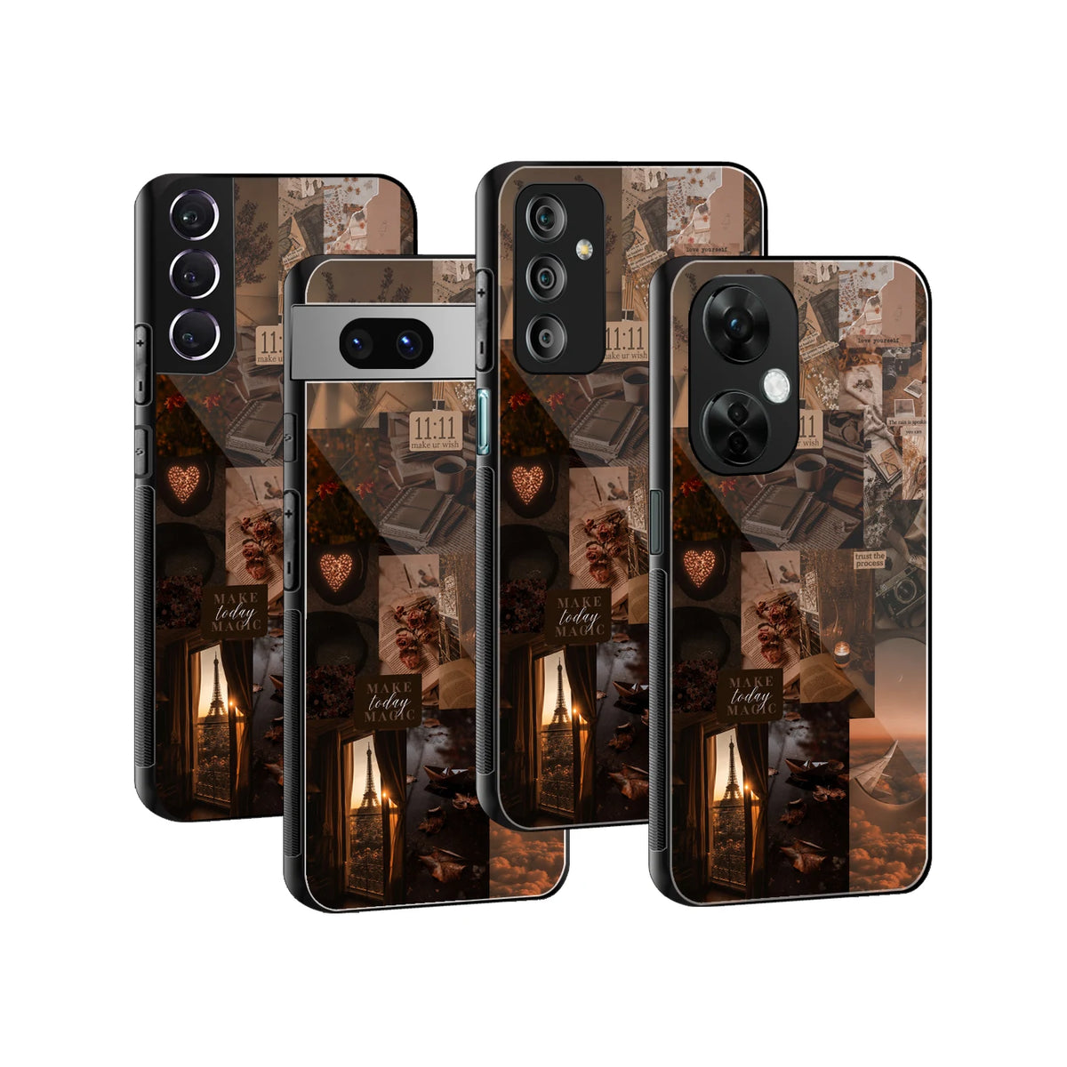 Stylish Glass Back Case for All Smartphones iPhone, Samsung, OnePlus, Pixel, Redmi, Oppo, Vivo, Motorola