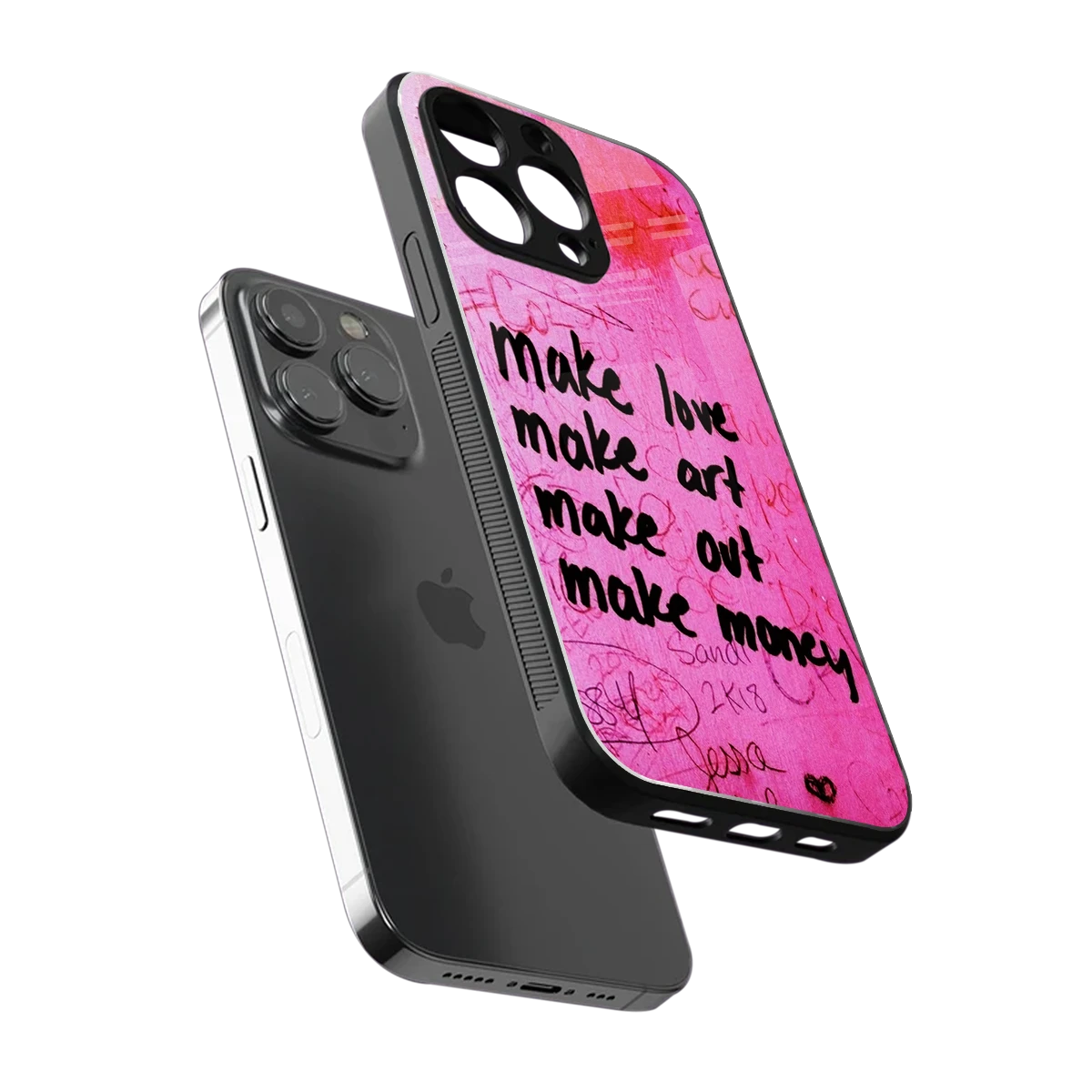 Make Magic sleek iphone 13 pro cover with tempered glass back and TPU edges