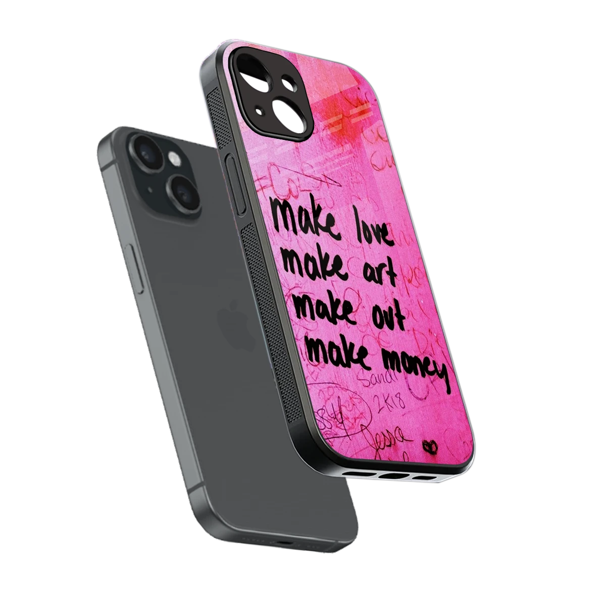 Make Magic sleek iphone 14 cover with tempered glass back and TPU edges